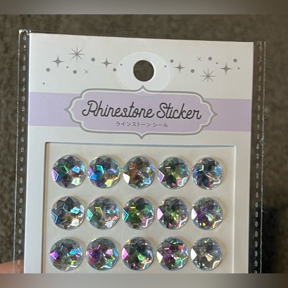 Rhinestone Decoration Sticker Crystal Gem 3D Cabochon Silver Iridescent Sparkly - Picture 3 of 7